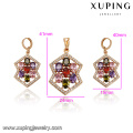 64215 Xuping fashion jewellery designs pictures delicate colorful gold jewelry set for party